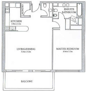 One Bedroom Floor Plan